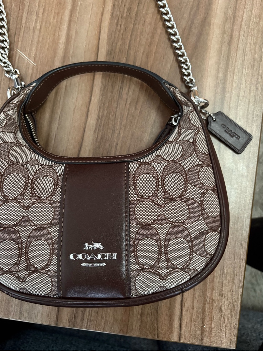 Coach Mini Carmen Signature Jacquard Maple Crossbody Bag - Picture 3 of 4